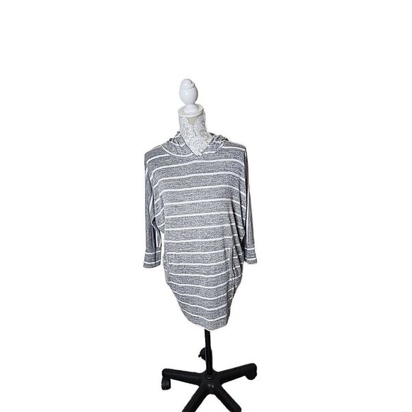 41 Hawthorn Women Gray And White Striped Tunic long Sleeve Small - Picture 1 of 8